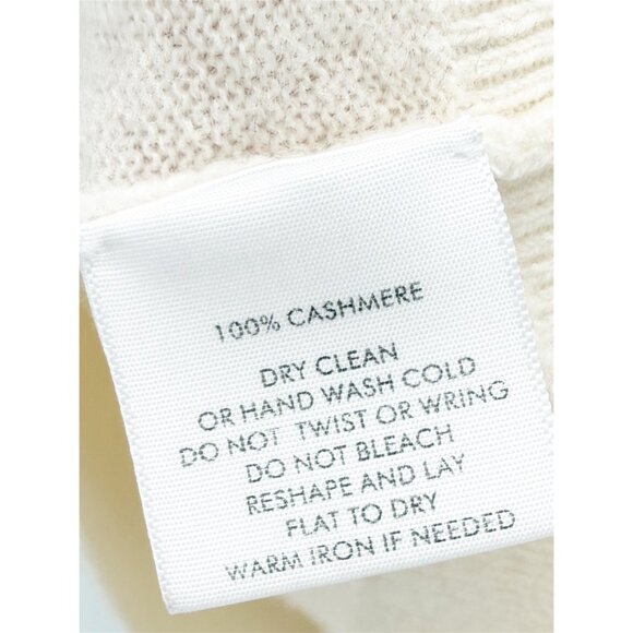 White + Warren Cashmere Crewneck Cream Crew Neck Sweater L - Picture 7 of 11